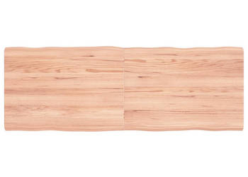 Blat jasnobrązowy 140x50x(2-4)cm drewno z naturalną krawędzią WM-363964