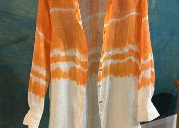 Koszula damska 34 Massimo Dutti pomarańczowa cieniowana ramia 100%