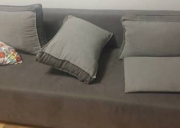 Sofa rozkladana-lozko z pojemnikiem-Regaly IKEA LEKSVIK-drewno-HEMNES