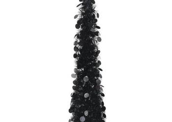 vidaXL Składana, sztuczna choinka, czarna, 120 cm, PET(SKU:320985)