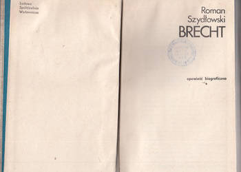 (02345) BRECHT (OPOWIEŚĆ BIOGRAFICZNA) – ROMAN SZYDŁOWSKI
