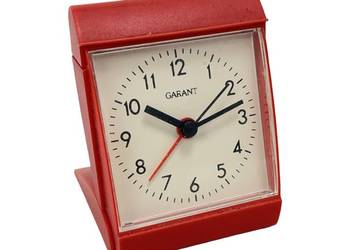 Vintage budzik GARANT | NRD / GDR | lata 70.–80. | mechaniczny | czerwony |