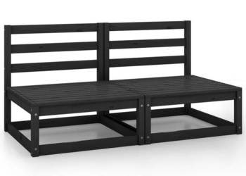 2-osobowa sofa ogrodowa czarna lite drewno sosnowe WM-3075233