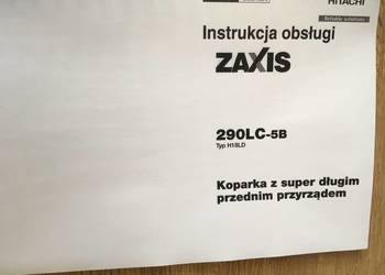 dtr instrukcja obsługi koparka hitachi zx290 lc-5b i inne