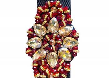 Pasek Damski-GUMA OZDOBNA BIŻUTERIA /cekiny /kamienie