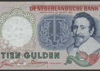 Holandia 10 guldenów 1953 - CBJ   - de Groot