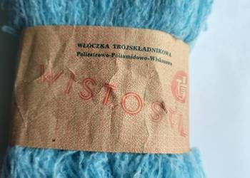 Włóczka ,,Wistosil''  niebieska z czasów PRL