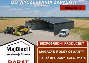 Duża Wiata /Hala Garaż Blaszany Grafit OTWARTY WJAZD  – Maj-Blach