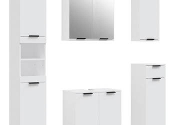 5-cz. zestaw szafek do łazienki biały materiał drewnopochodny WM-3115852