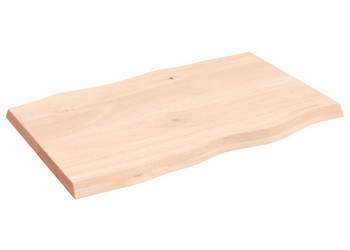 Blat stołu 80x50x(2-4)cm surowy lity dąb naturalną krawędzią WM-363876