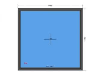Okno PVC 1460 x 1400 / 146 x 140 ANTRACYT