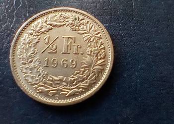 Stare monety 1/2 franka 1969 Szwajcaria