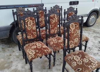 Krzesła drewniane tapicerowane używane .pakiet