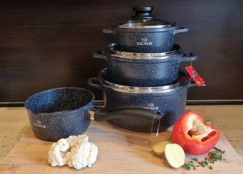 179 zł Garnki marmurkowe czarne z rondlem Zilner