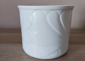 Doniczka donica osłonka ceramiczna biała fi 14 cm