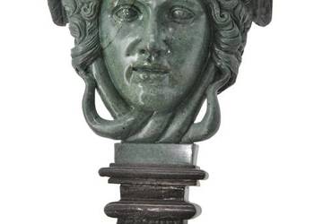 Popiersie Meduzy z Węzami - Głowa z Marmuru - Patyna - Figura Rzeźba Ozdoba