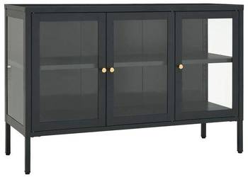 vidaXL Szafka boczna, antracytowa, 105x35x70 cm, stal i szkło(SKU:336069)