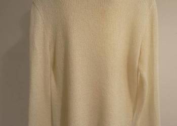 Sweter z Golfem Moherowy Mohair Kid Wełniany Kremowy Bess XL