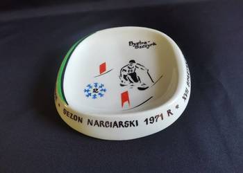 Stara popielniczka porcelana Bogucice, KWK Barbara, PRL New Look