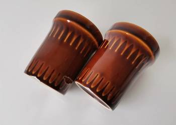 Stare nieużywane 2 kubki porcelit Pruszków PRL 1960