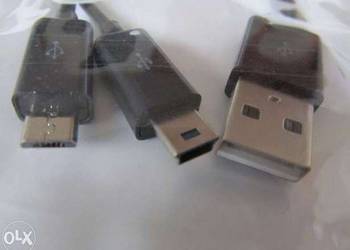 Kabel przewód USB 2 w 1 micro USB i mini USB