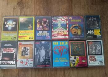 Kasety z muzyką rock metal zestaw 12szt