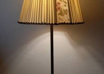 Ładna, mosiężna lampa podłogowa z abażurem. Wysyłka