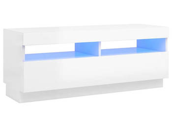 Szafka TV z oświetleniem LED biel z połyskiem 100x35x40 cm WM-804460