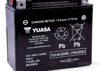 Akumulator motocyklowy YUASA YTX20L-BS AGM 18,9Ah 270A