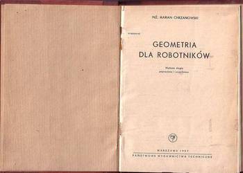 (8695) GEOMETRIA DLA ROBOTNIKÓW – INŻ. MARIAN CHRZANOWSKI