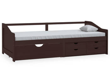 3-osobowa sofa/łóżko z szufladami ciemnobrązowa 90 x 200 cm WM-322172