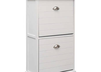 Szafka na buty biała 50 x 28 x 98 cm drewno paulownia WM-284089