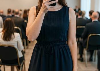 Piekna sukienka z żorżety na podszewce r.40 z metką