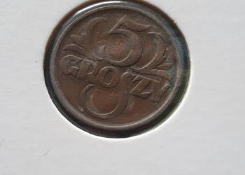 5 Groszy 1937 r.- nr 1 - Super. 5 Groszy 1937 r.- nr 1 - Super.