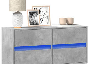 Ścienna szafka TV z LED szarość betonu 100x31x45 cm WM-852295