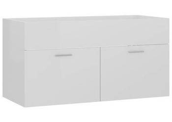 vidaXL Szafka pod umywalkę, biała, wysoki połysk, 90x38,5x46 cm(sku804671)