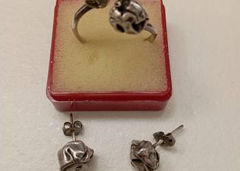 Komplet srebrny z kulkami