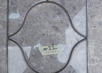 nr22 Witraż frontu starego zegara fazowane szkło 23x26,6cm uszkodzony