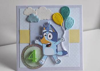 Kartka ręcznie robiona na urodziny Blue