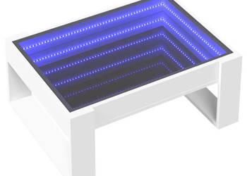 Stolik kawowy z LED Infinity biały 70x53x30 cm WM-847630