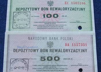 POLSKA PRL BONY REWALORYZACYJNE NBP Zestaw - 2 szt UNC