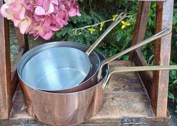 Miedziane rondle miedziany garnek rondel - komplet 3 szt