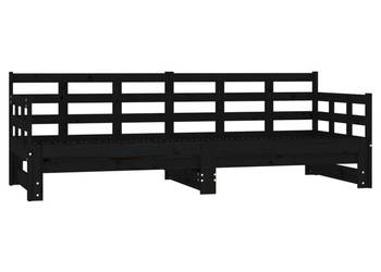 Łóżko rozsuwane czarne lite drewno sosnowe 2x(90x200) cm WM-820376