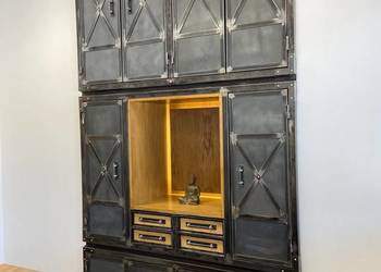 Wielka szafa wnękowa industrialna.Szafa loft.