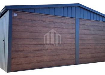 Garaż blaszany 6x5,8m - 2x brama uchylna - drzwi - rynny SO123