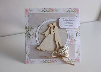 Kartka na Ślub ręcznie robiona handmade Kartka na Ślub ręcznie robiona handmade