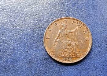 Stare monety 1 farthing 1927 Anglia