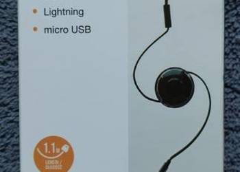 HYKKER przewód USB zwijany 3w1, NOWY