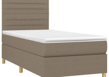Łóżko kontynentalne z materacem taupe tkanina 90x200 cm WM-3135489