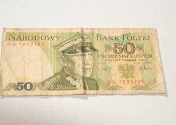 Stary banknot 50 złotych Świerczewski 1988 antyk